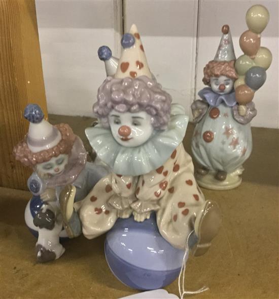 4 Lladro clown figure groups